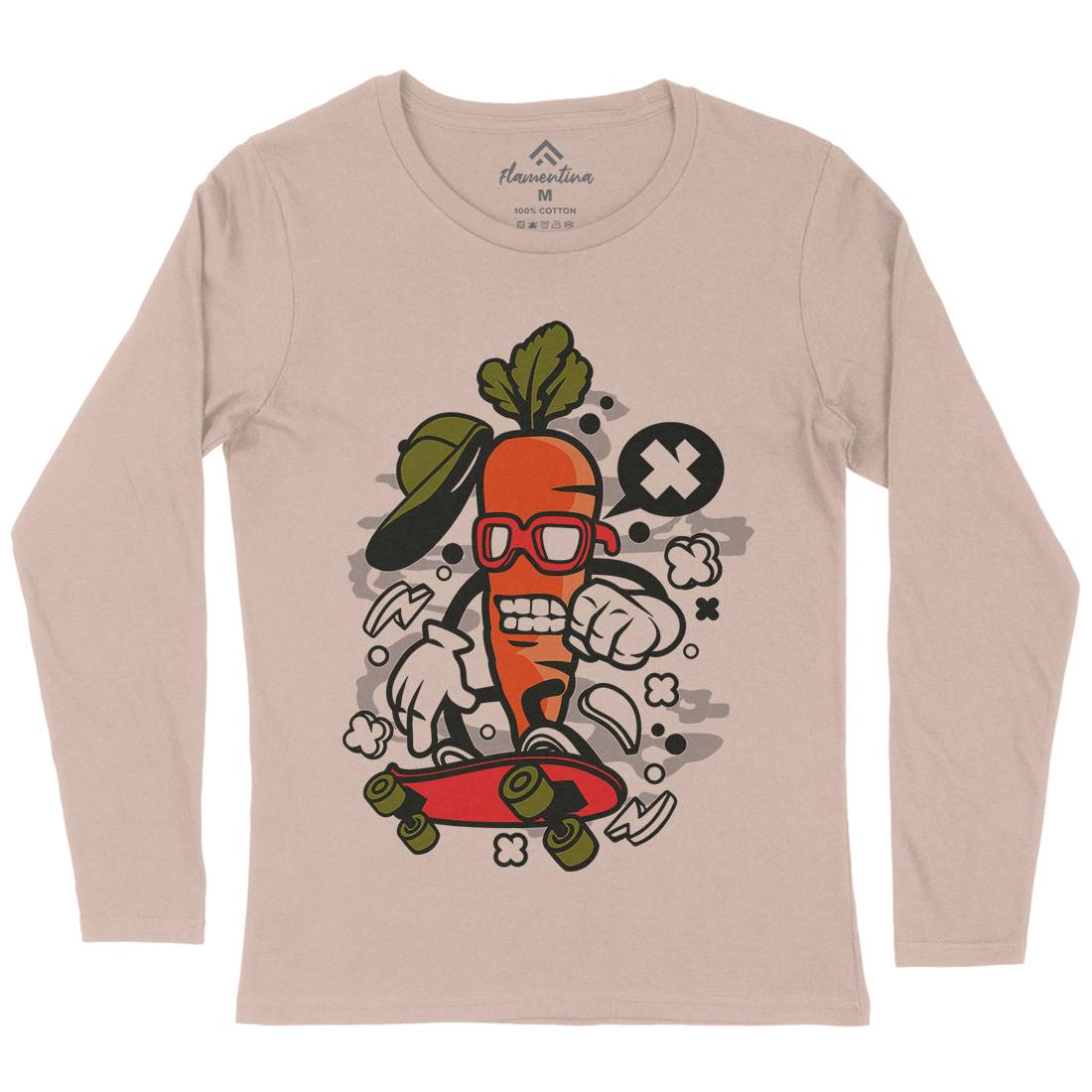 Carrot Skater Womens Long Sleeve T-Shirt Skate C051