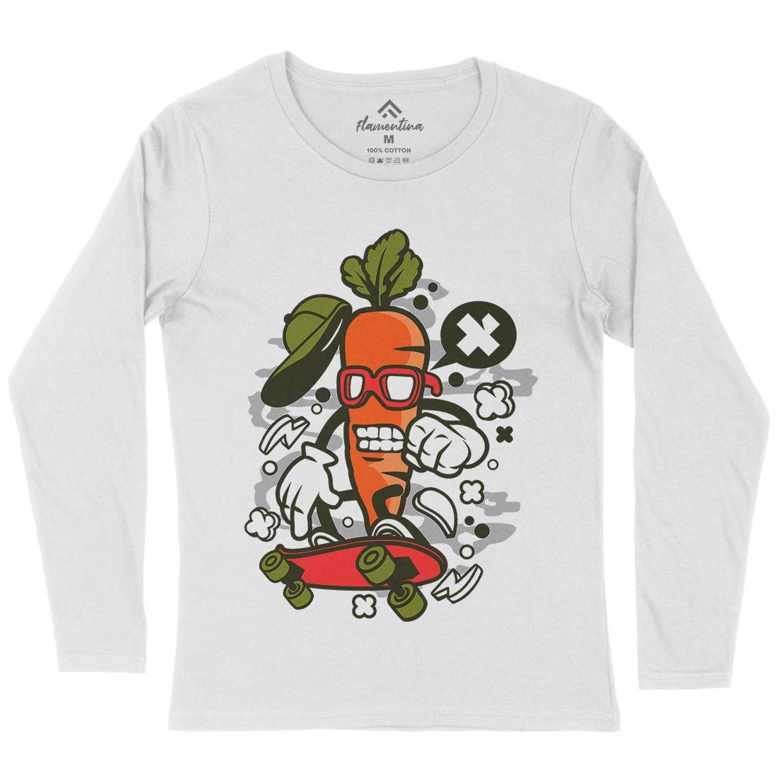 Carrot Skater Womens Long Sleeve T-Shirt Skate C051