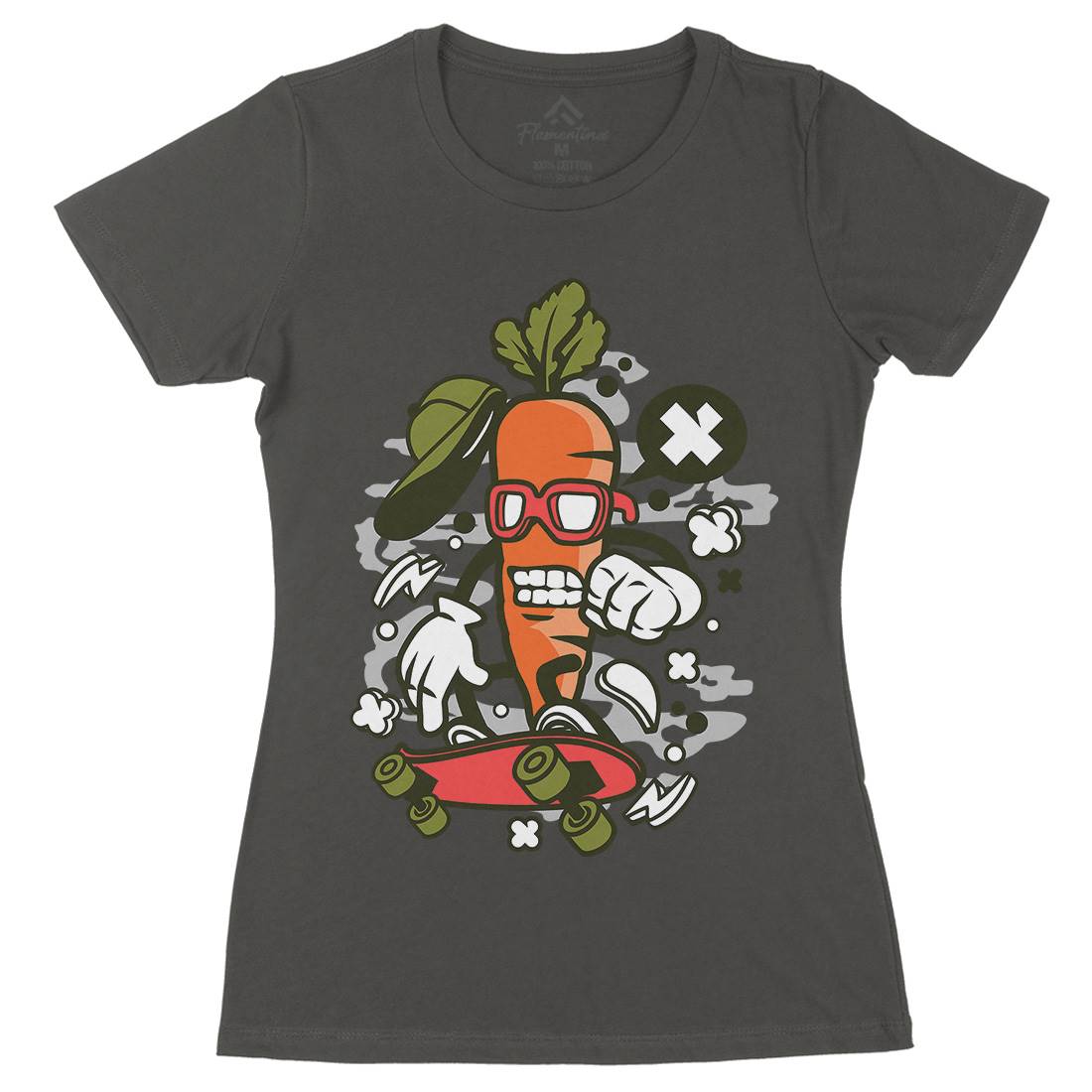 Carrot Skater Womens Organic Crew Neck T-Shirt Skate C051