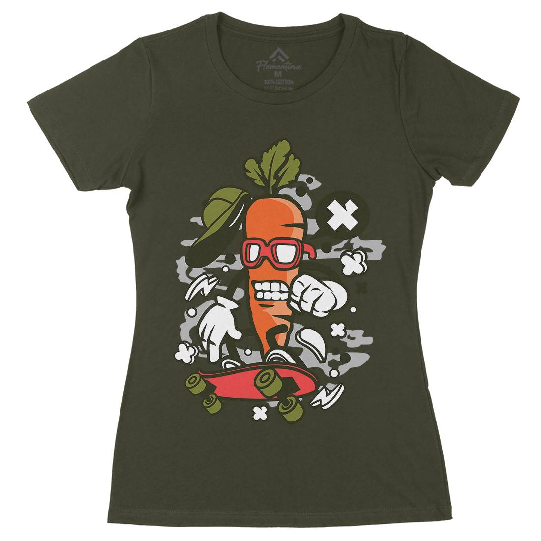 Carrot Skater Womens Organic Crew Neck T-Shirt Skate C051