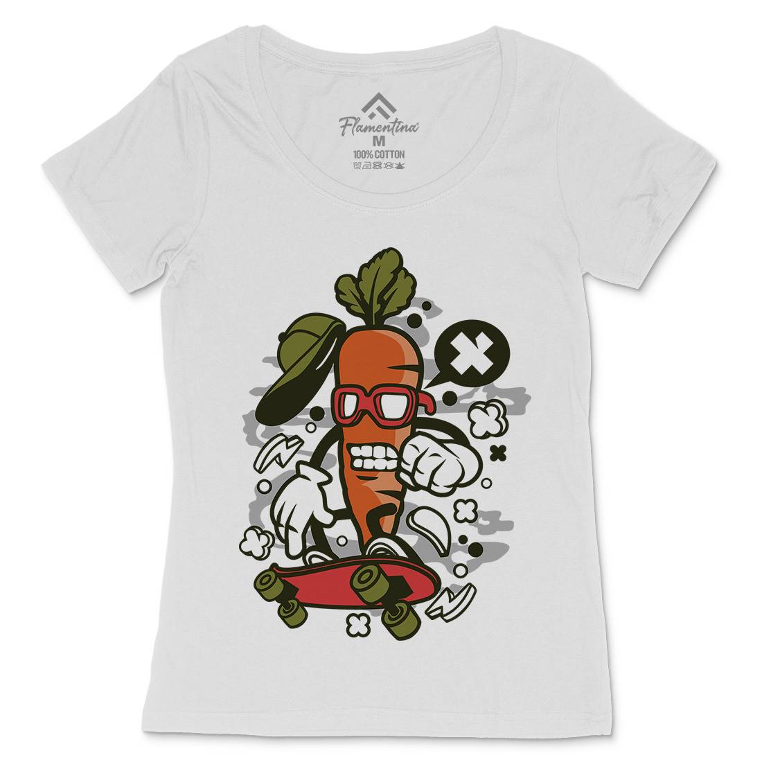 Carrot Skater Womens Scoop Neck T-Shirt Skate C051