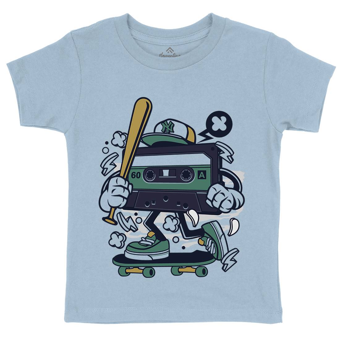 Cassette Skater Kids Crew Neck T-Shirt Skate C052