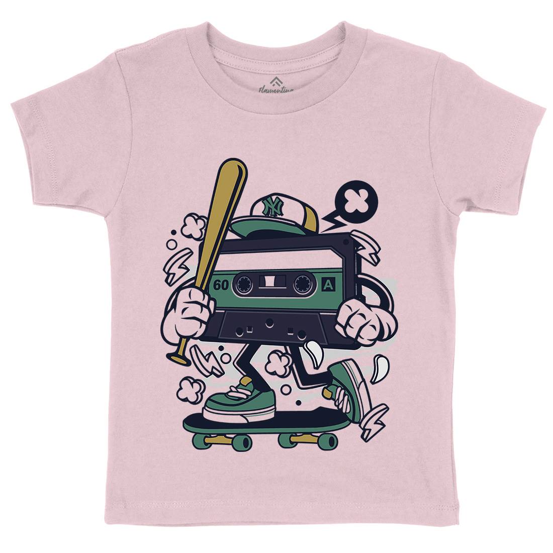 Cassette Skater Kids Organic Crew Neck T-Shirt Skate C052