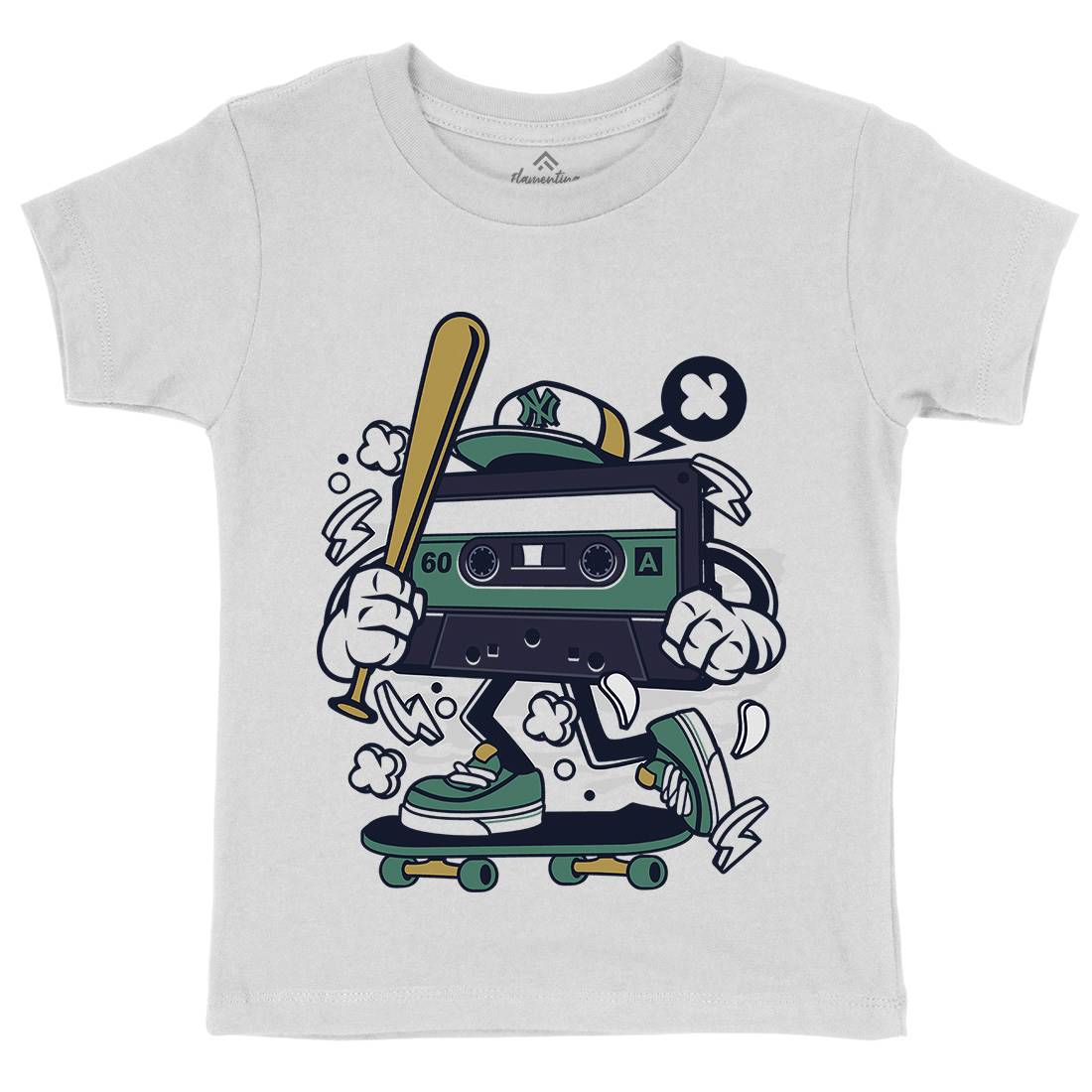 Cassette Skater Kids Organic Crew Neck T-Shirt Skate C052
