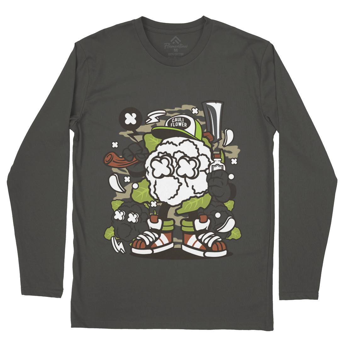 Cauliflower Mens Long Sleeve T-Shirt Food C053