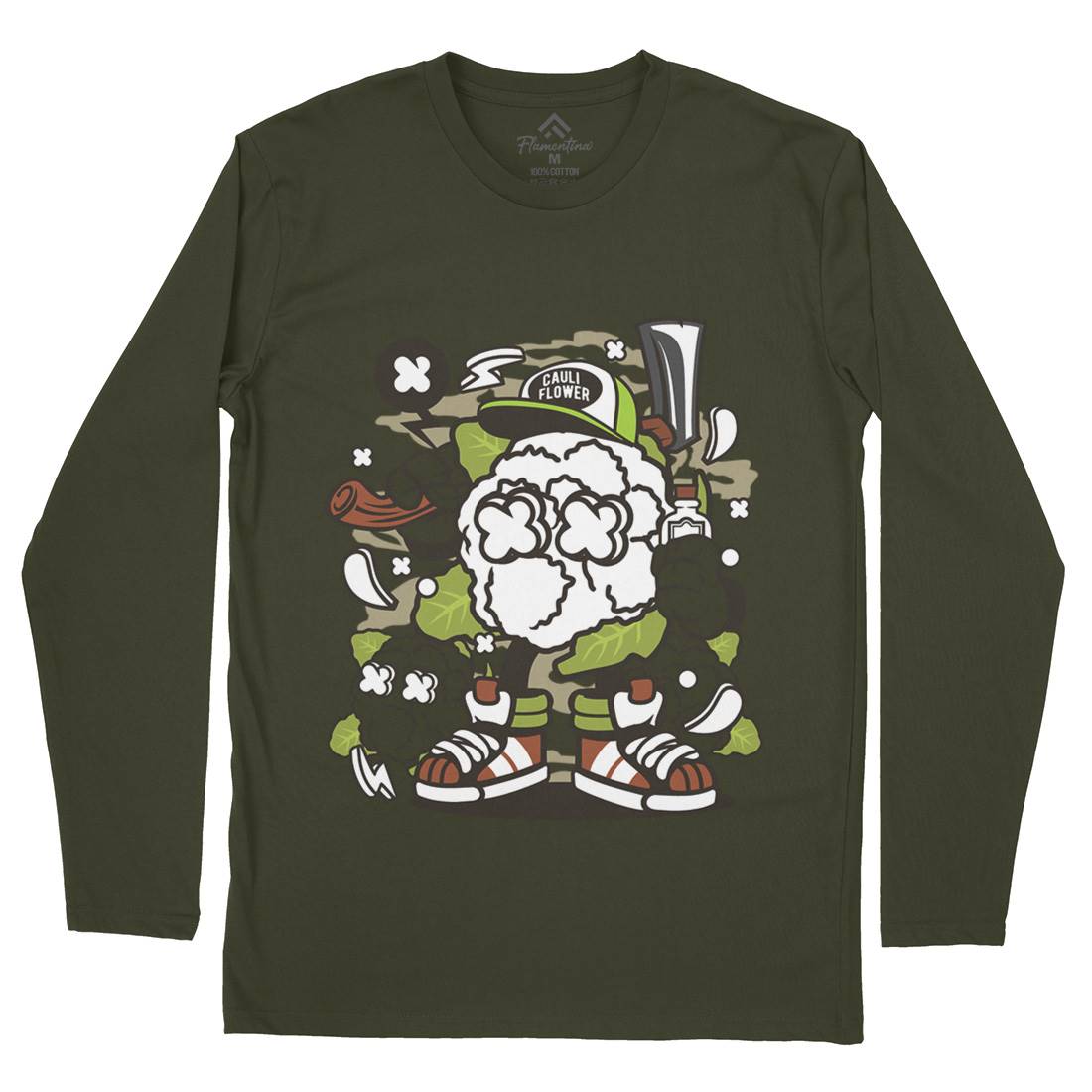 Cauliflower Mens Long Sleeve T-Shirt Food C053