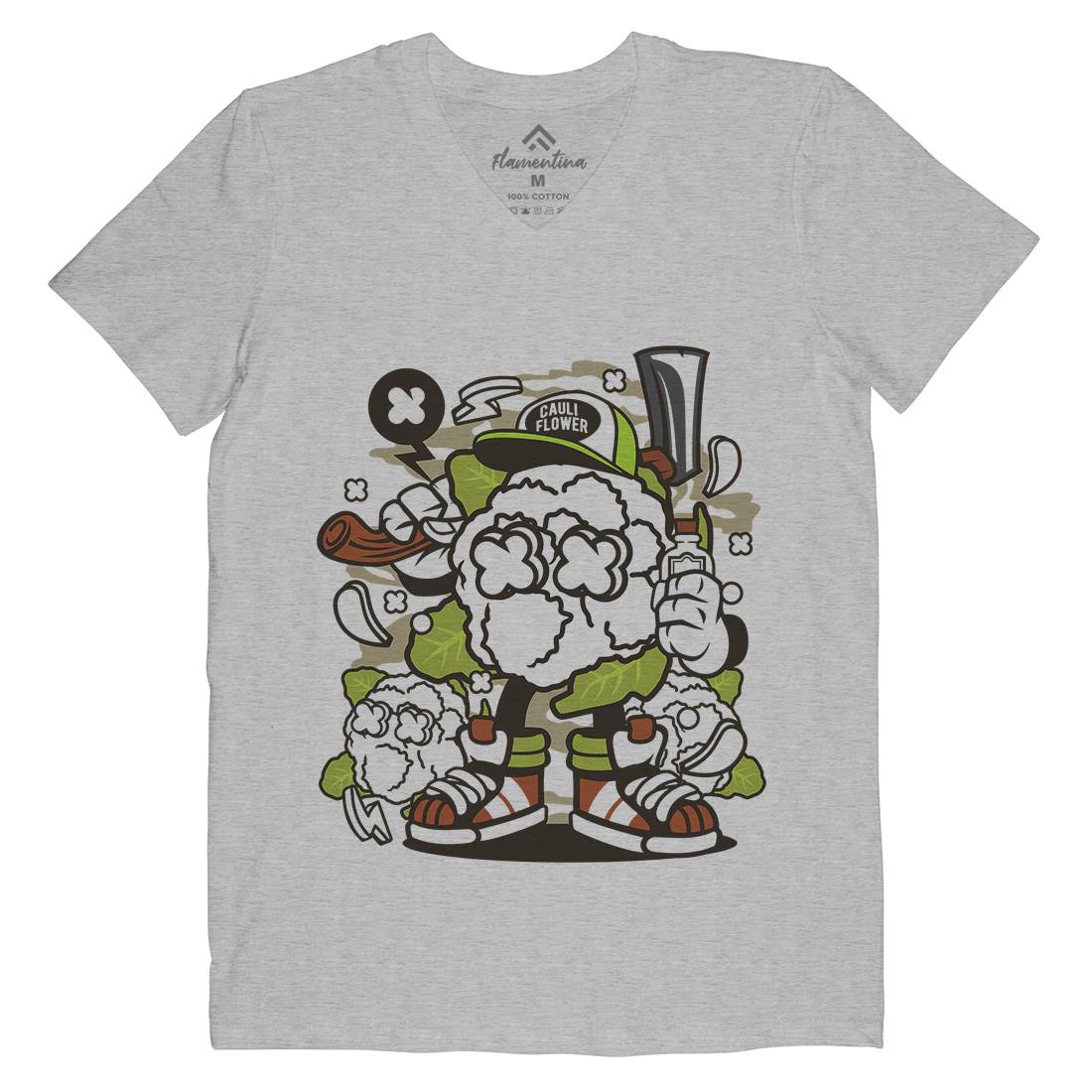 Cauliflower Mens V-Neck T-Shirt Food C053