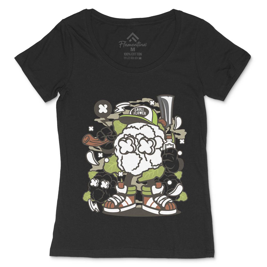 Cauliflower Womens Scoop Neck T-Shirt Food C053