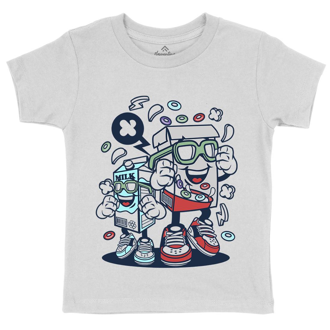 Cereal Box Kids Organic Crew Neck T-Shirt Food C054