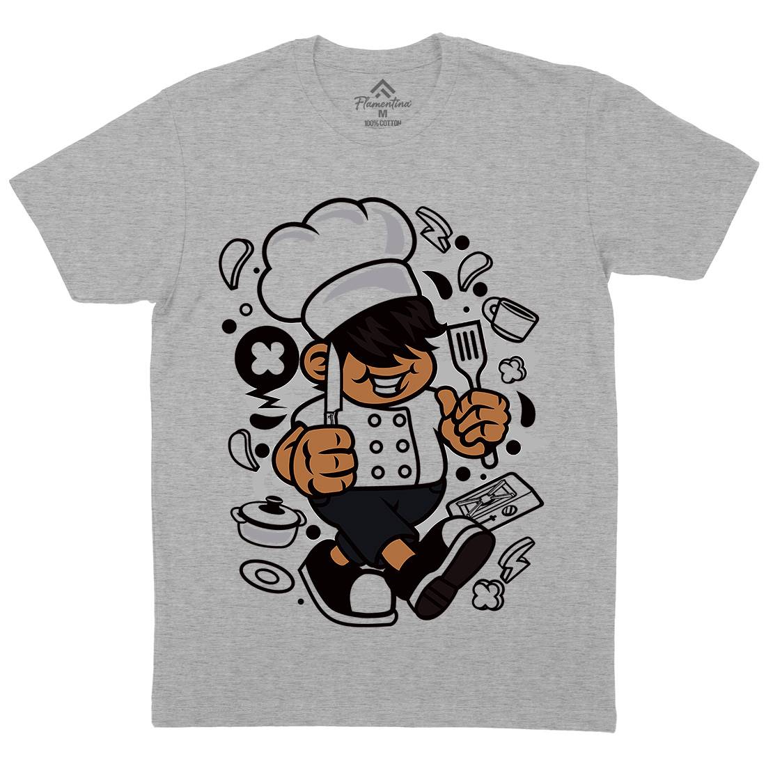 Chef Kid Mens Organic Crew Neck T-Shirt Work C057