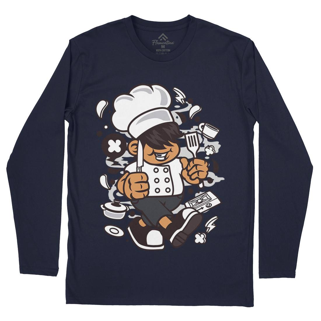 Chef Kid Mens Long Sleeve T-Shirt Work C057