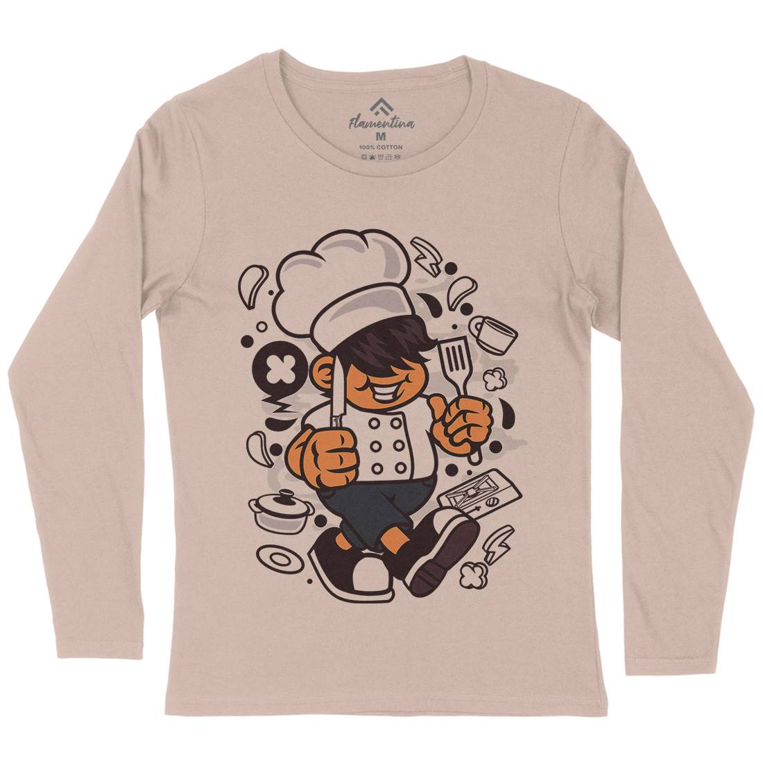 Chef Kid Womens Long Sleeve T-Shirt Work C057