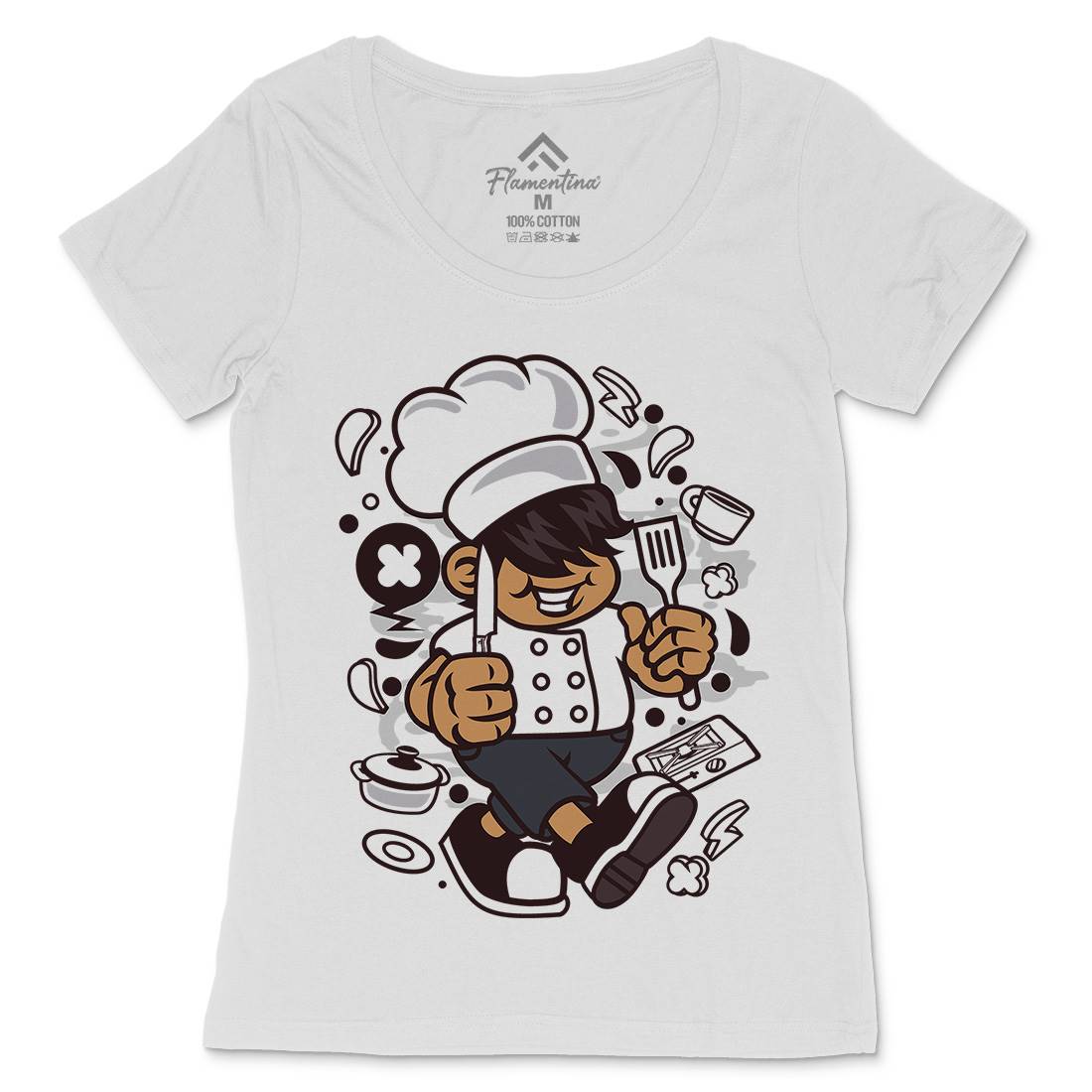 Chef Kid Womens Scoop Neck T-Shirt Work C057