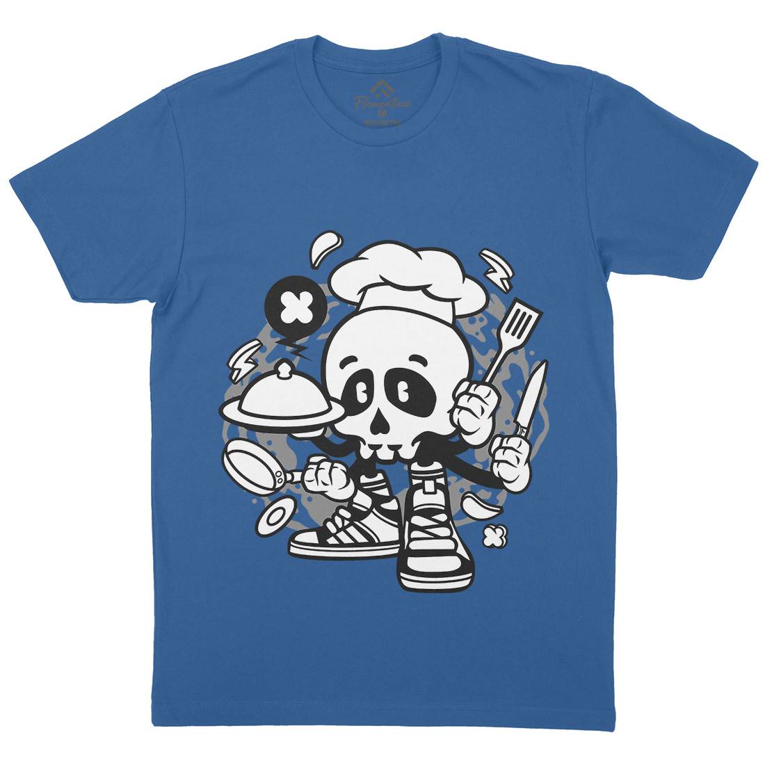 Chef Skull Mens Crew Neck T-Shirt Work C058