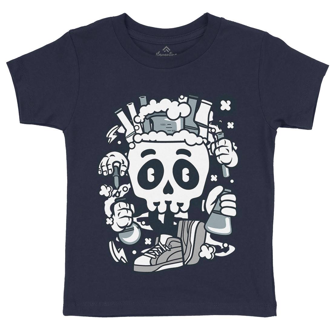 Chemical Skull Kids Crew Neck T-Shirt Science C059