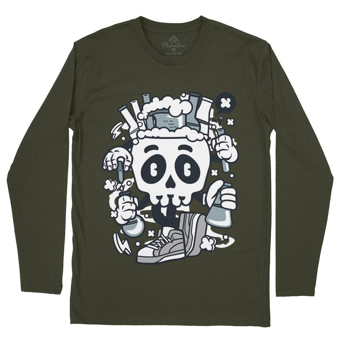 Chemical Skull Mens Long Sleeve T-Shirt Science C059