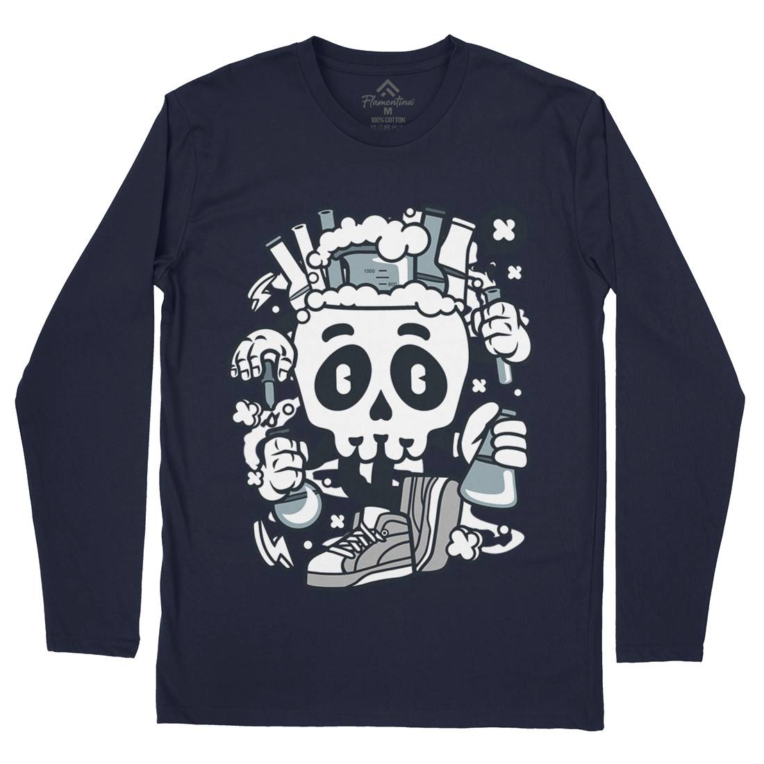 Chemical Skull Mens Long Sleeve T-Shirt Science C059