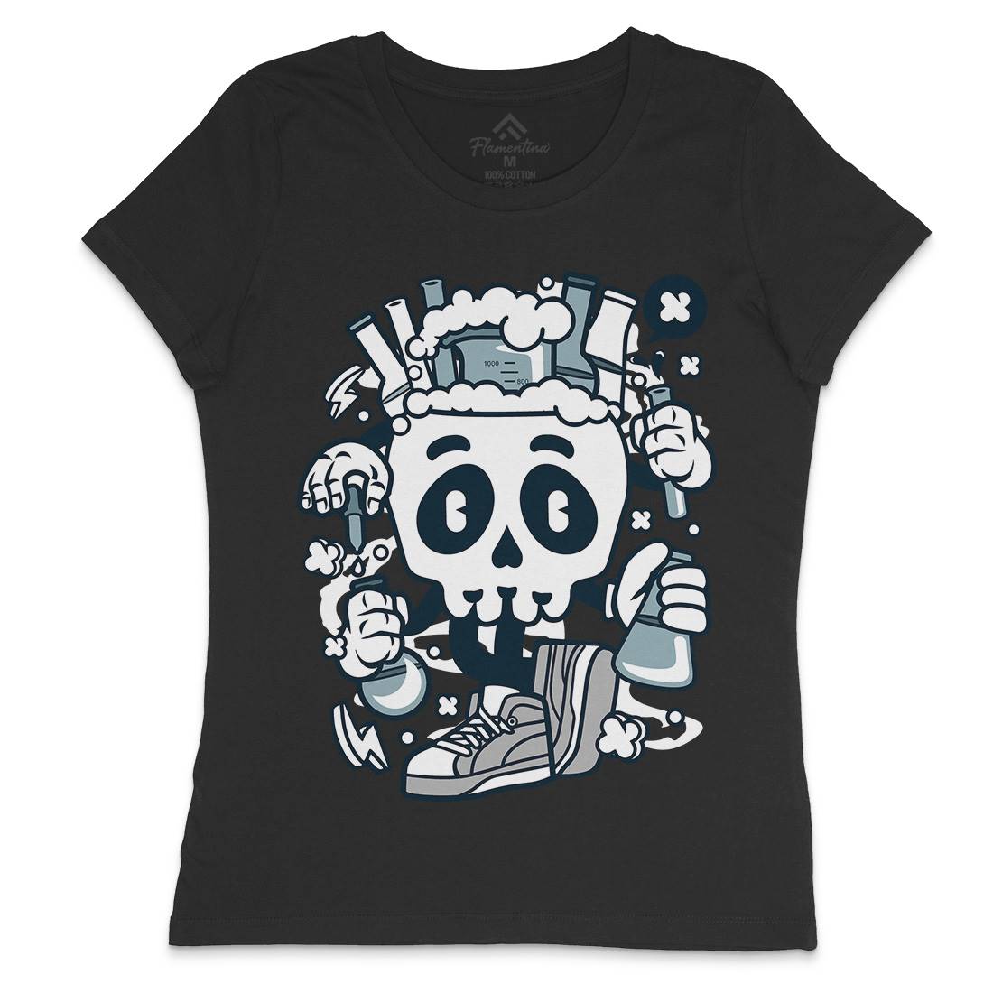 Chemical Skull Womens Crew Neck T-Shirt Science C059