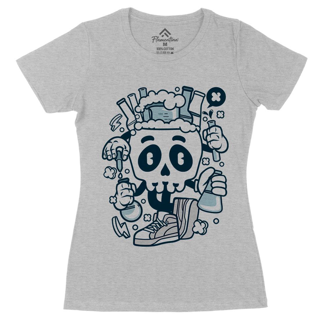 Chemical Skull Womens Organic Crew Neck T-Shirt Science C059