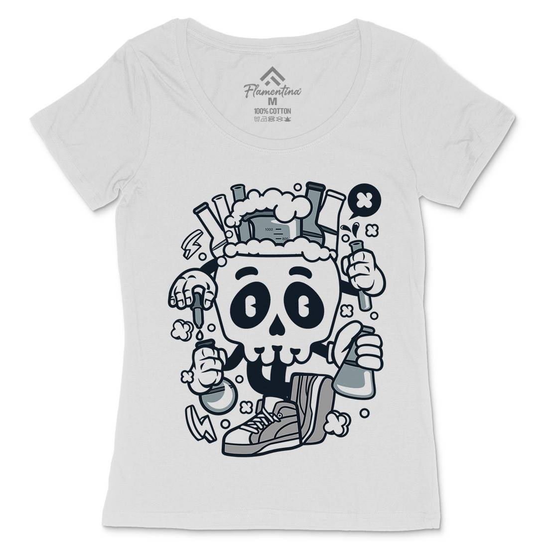 Chemical Skull Womens Scoop Neck T-Shirt Science C059
