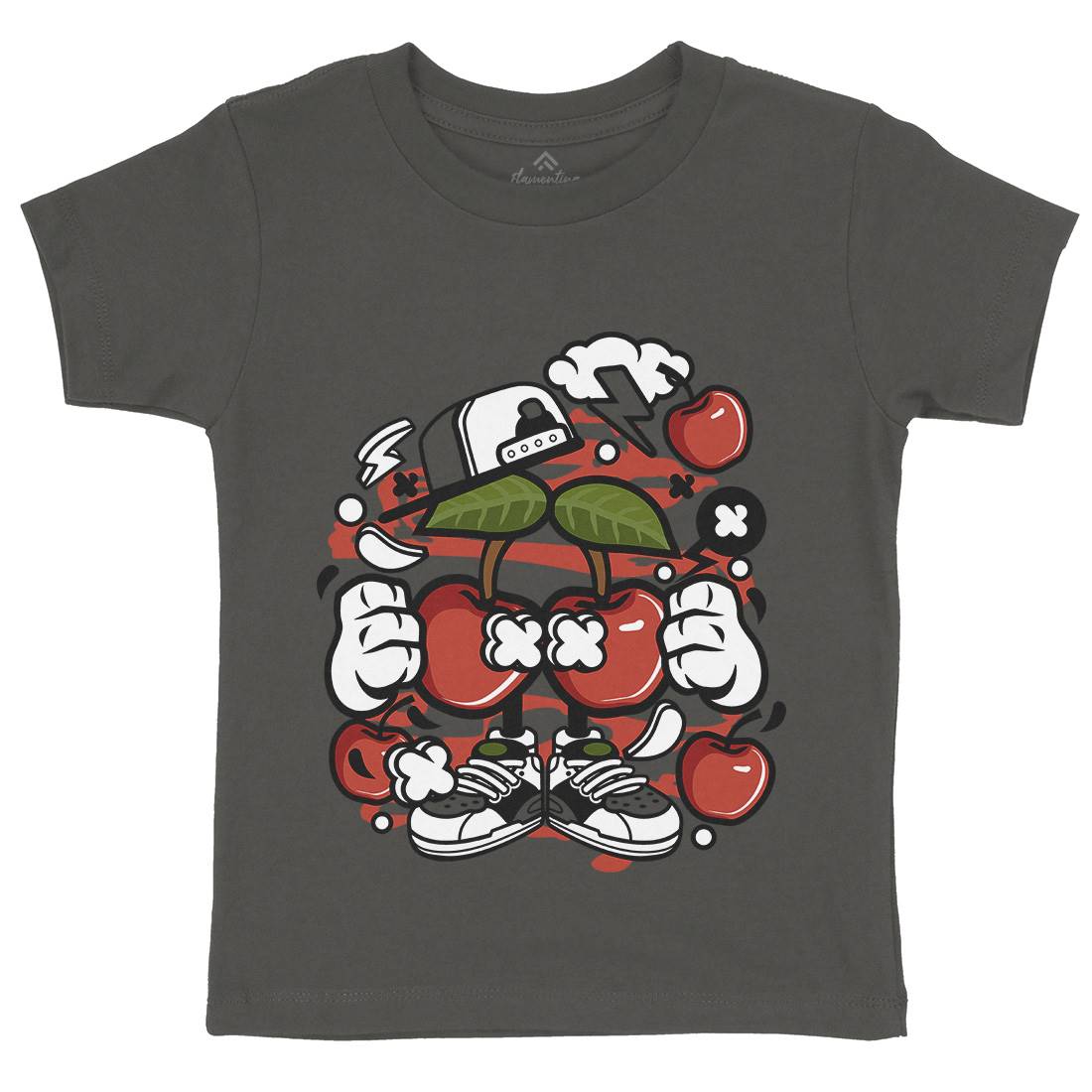 Cherry Kids Organic Crew Neck T-Shirt Food C060