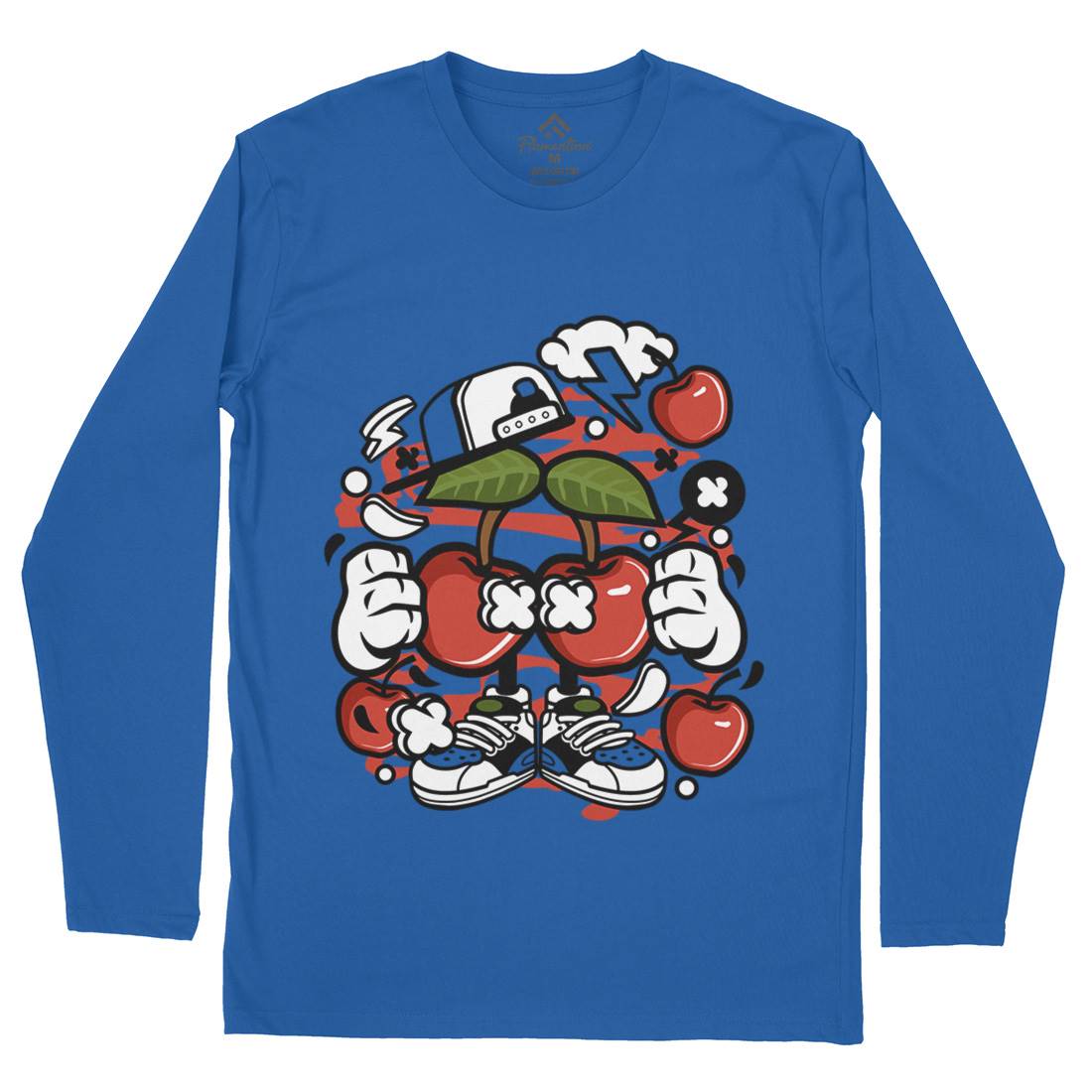 Cherry Mens Long Sleeve T-Shirt Food C060