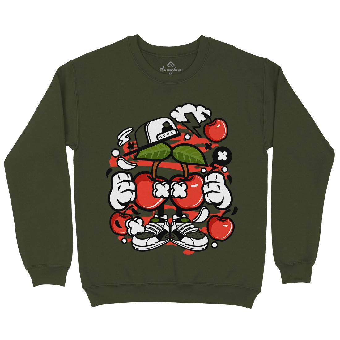 Cherry Mens Crew Neck Sweatshirt Food C060