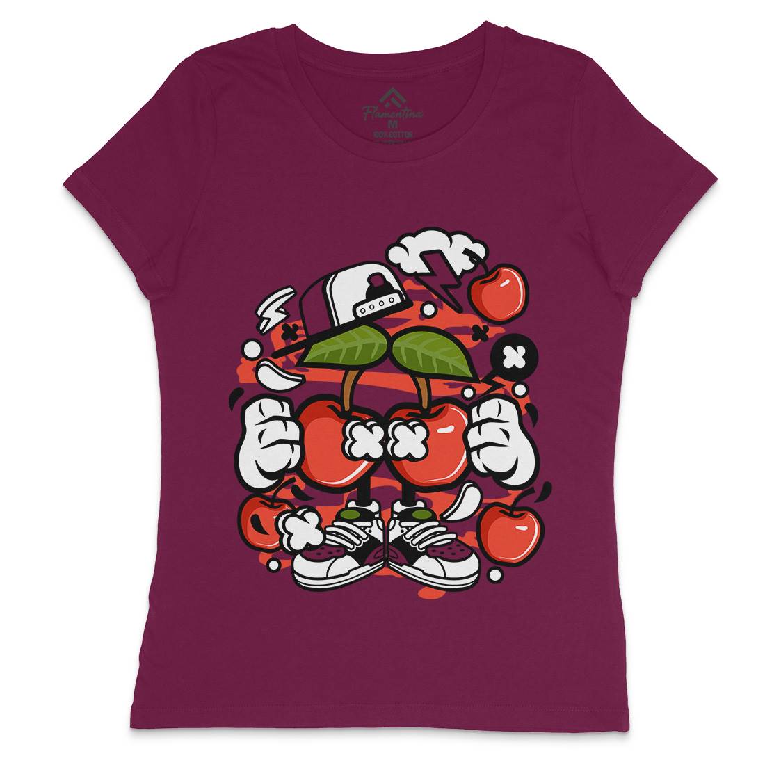 Cherry Womens Crew Neck T-Shirt Food C060