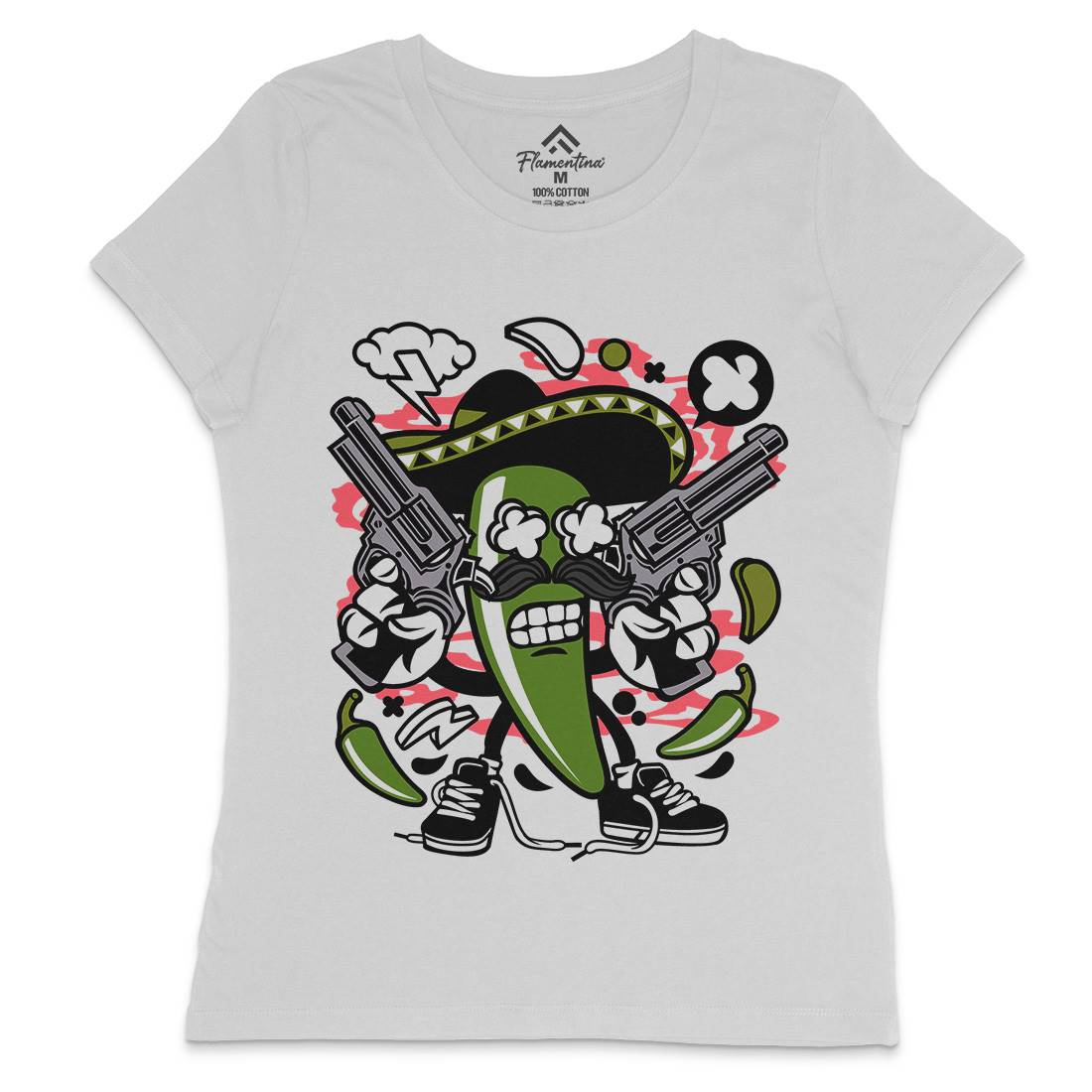 Chilli Mexican Womens Crew Neck T-Shirt Food C062