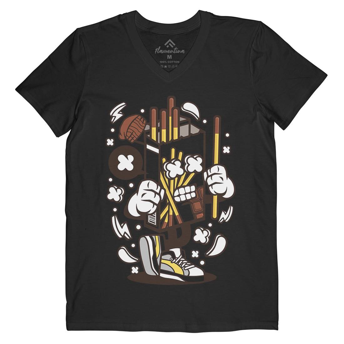 Chocolate Stick Mens V-Neck T-Shirt Food C064
