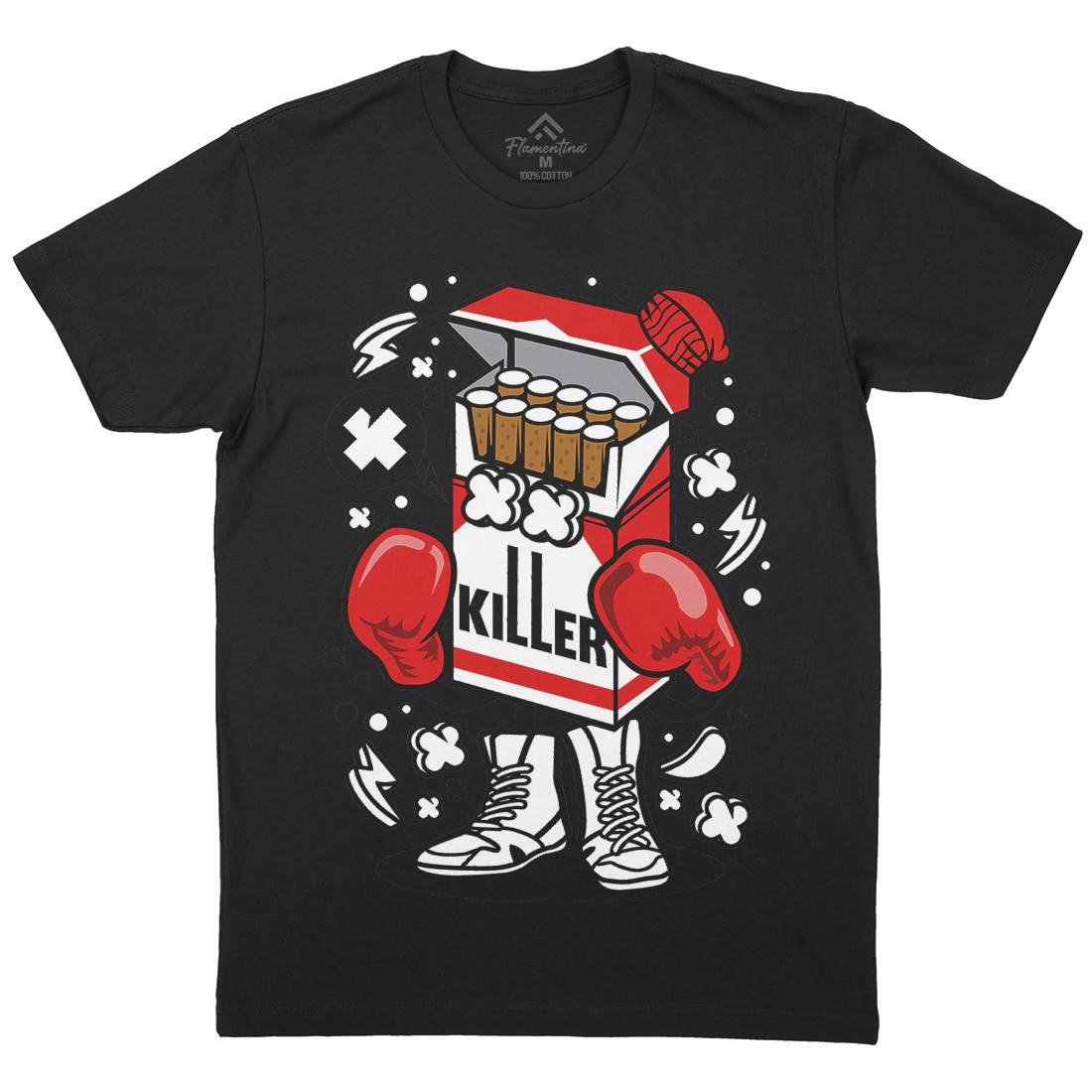 Cigarette Boxer Mens Crew Neck T-Shirt Sport C065
