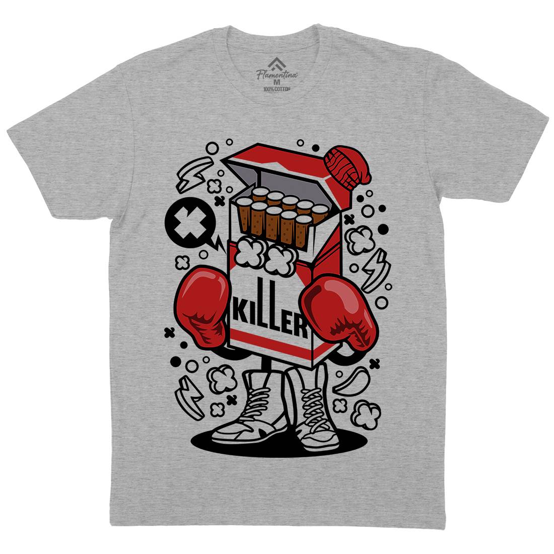 Cigarette Boxer Mens Organic Crew Neck T-Shirt Sport C065