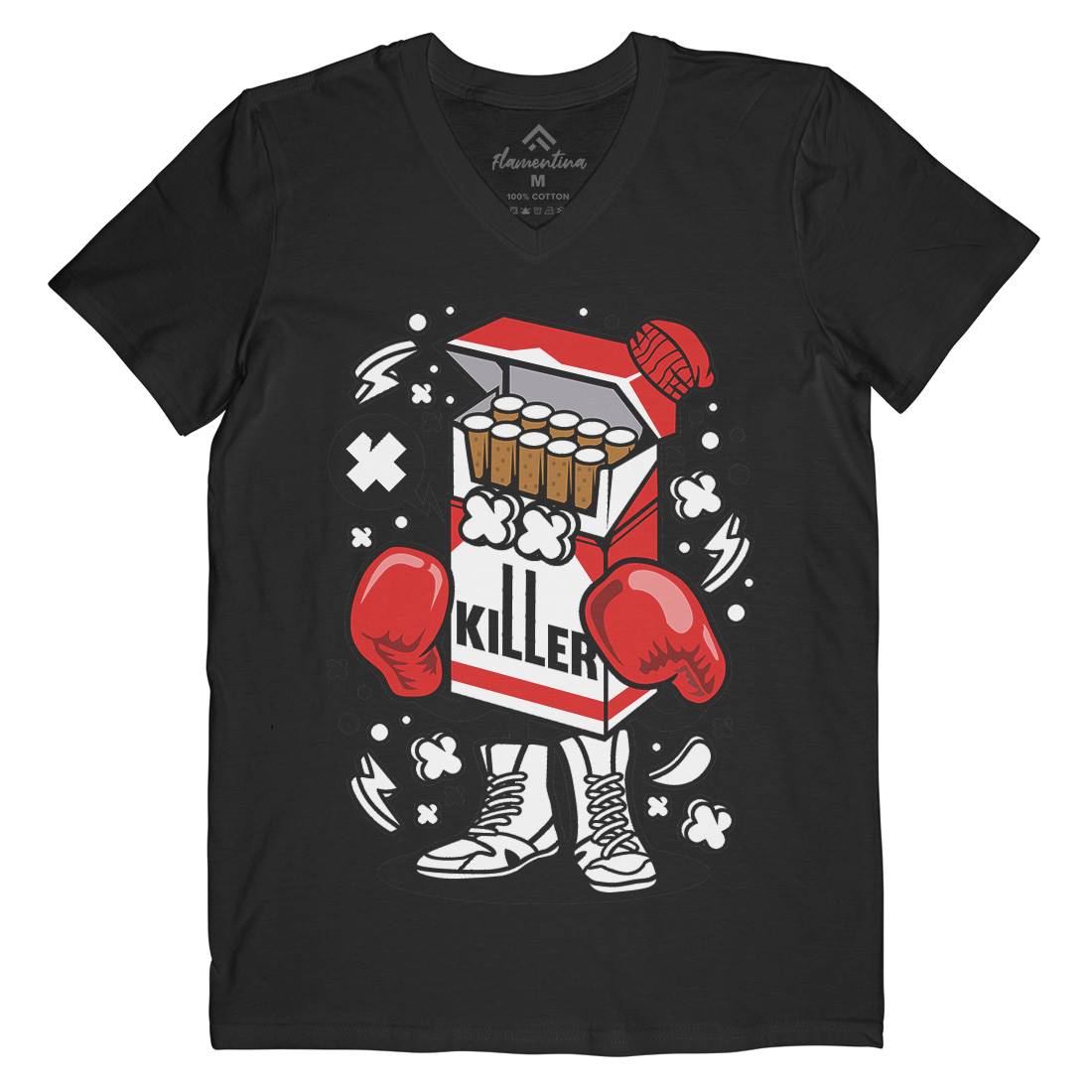 Cigarette Boxer Mens V-Neck T-Shirt Sport C065