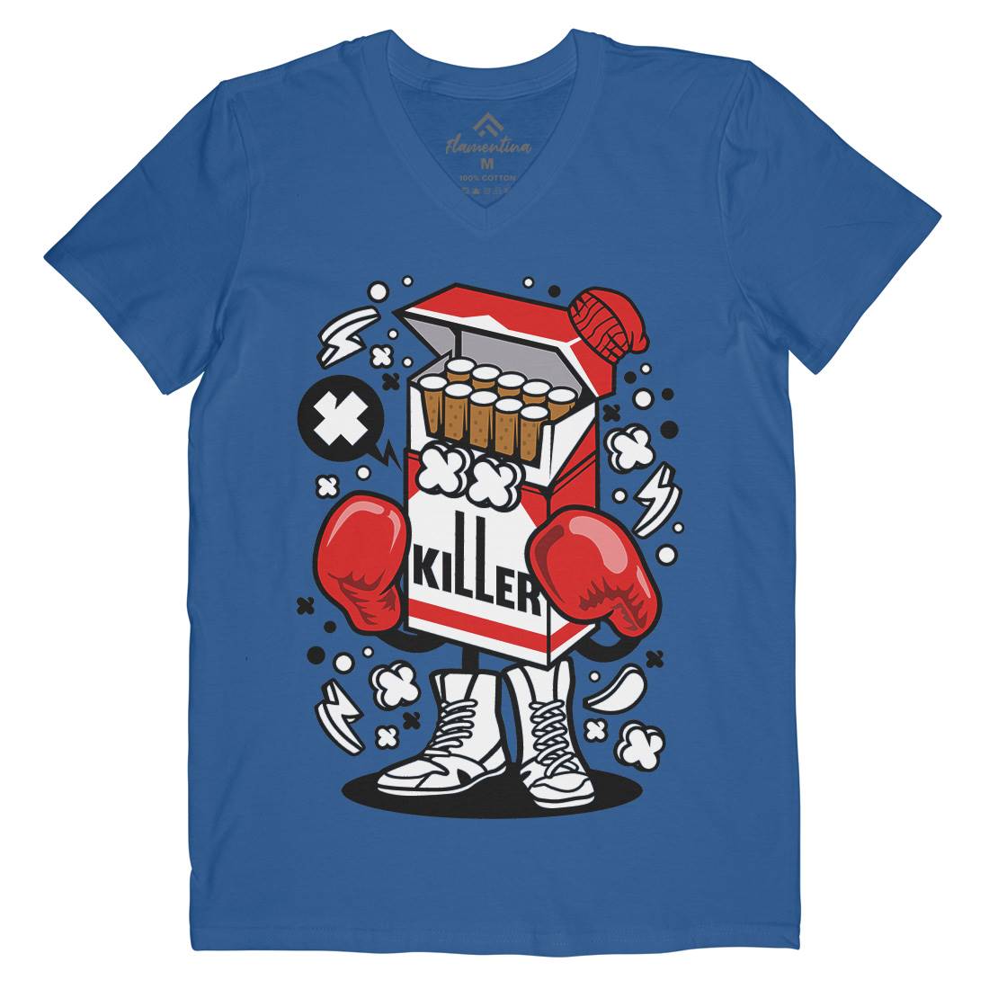 Cigarette Boxer Mens V-Neck T-Shirt Sport C065