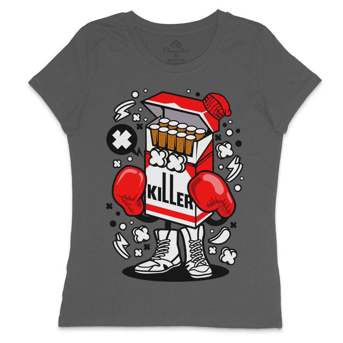 Cigarette Boxer Womens Crew Neck T-Shirt Sport C065