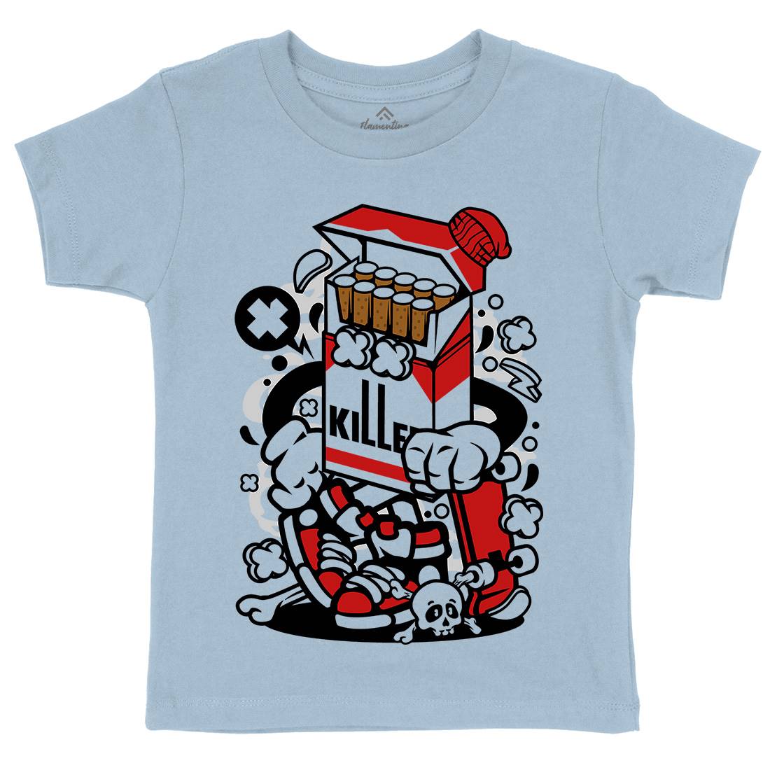 Cigarette Skater Kids Crew Neck T-Shirt Skate C067