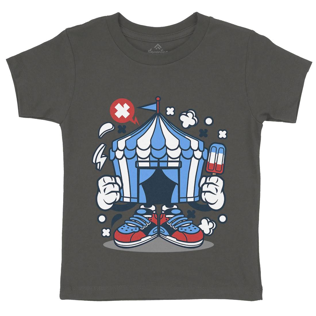 Circus Kids Crew Neck T-Shirt Retro C068