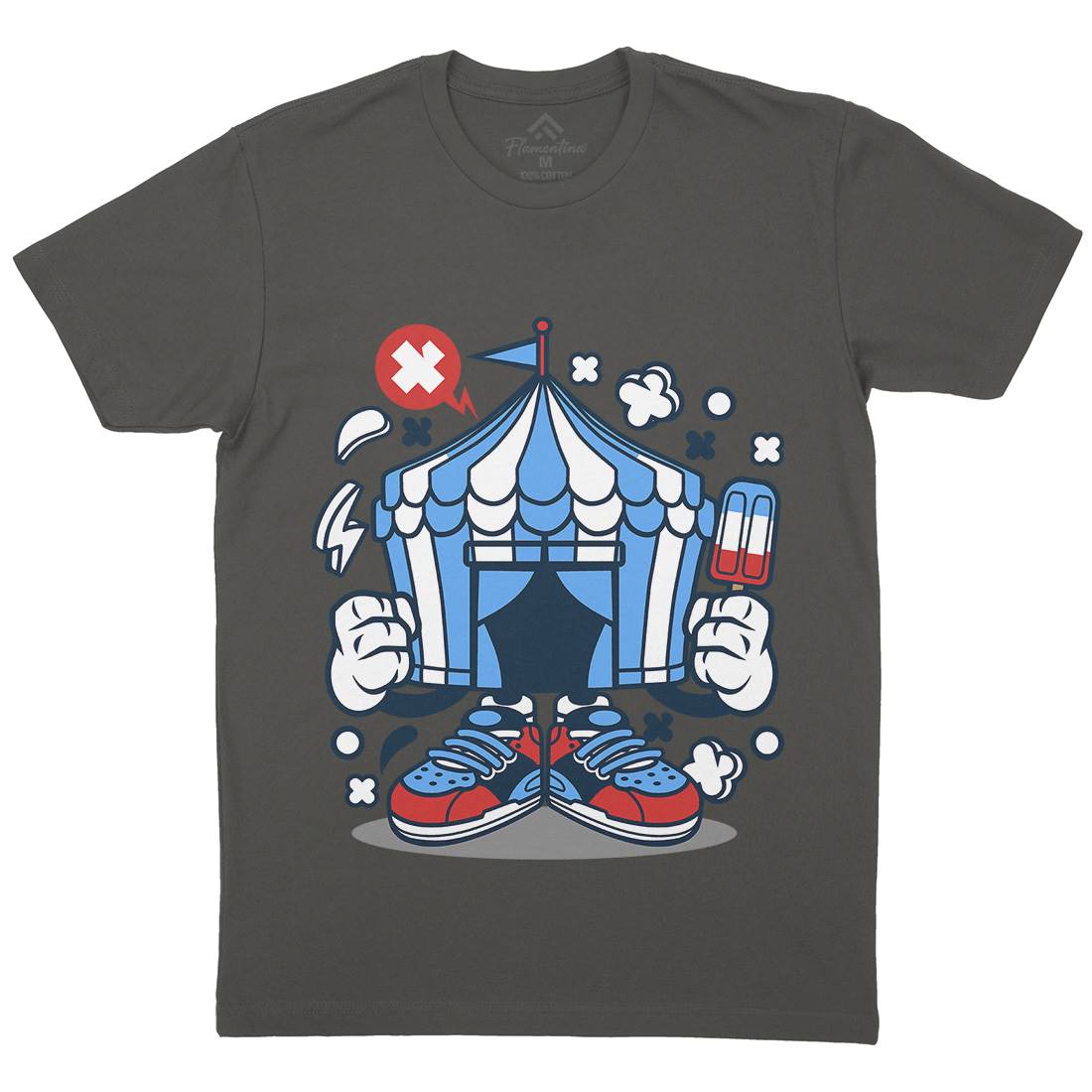 Circus Mens Crew Neck T-Shirt Retro C068