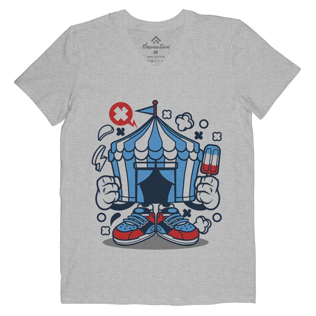 Circus Mens V-Neck T-Shirt Retro C068
