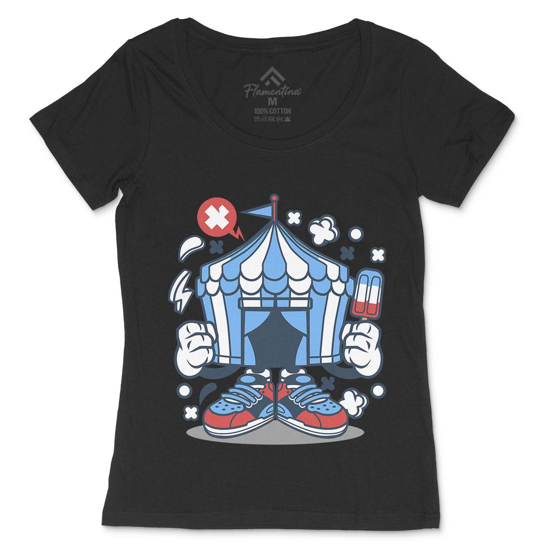 Circus Womens Scoop Neck T-Shirt Retro C068