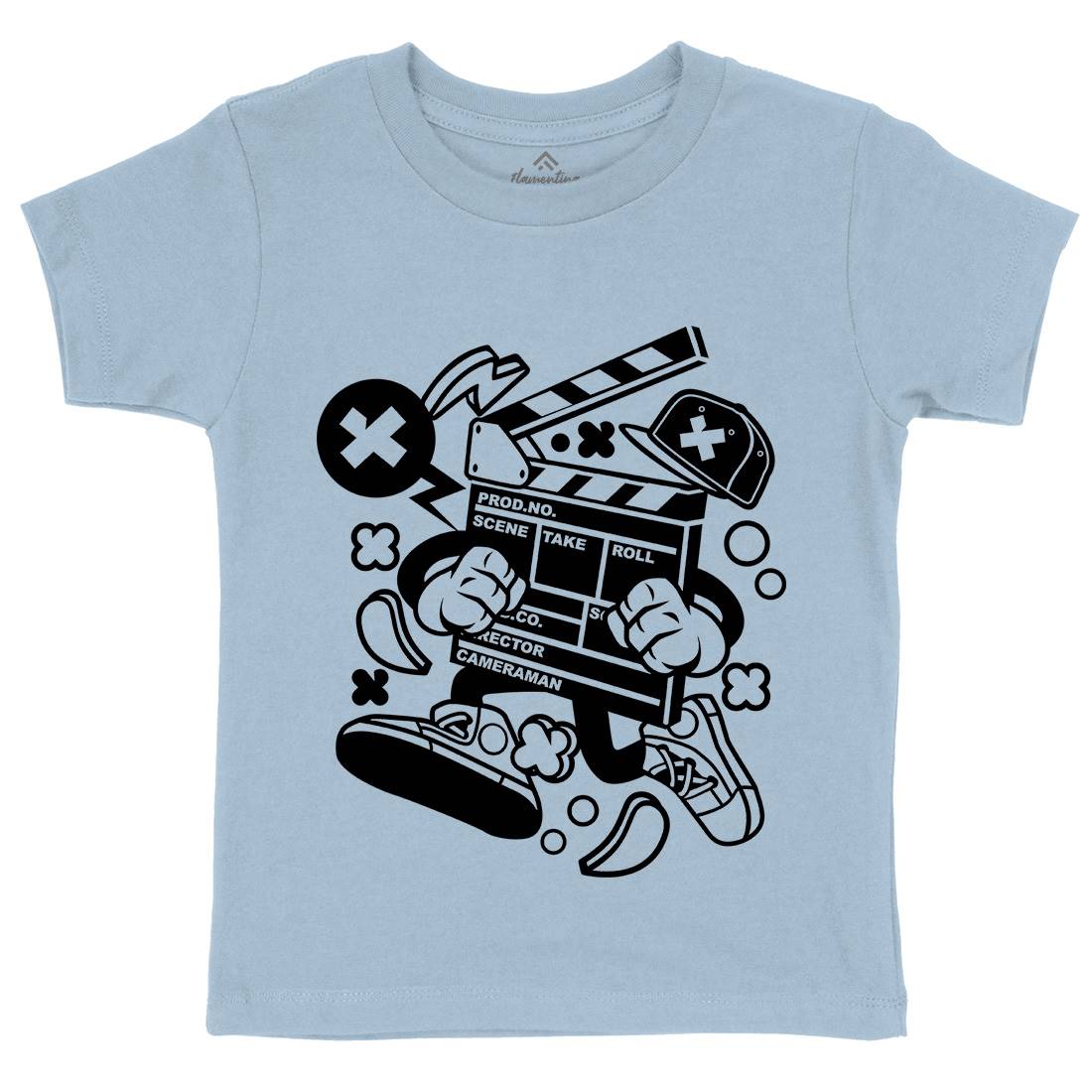 Clapperboard Kids Crew Neck T-Shirt Retro C069