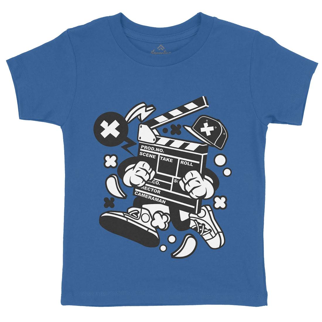 Clapperboard Kids Organic Crew Neck T-Shirt Retro C069
