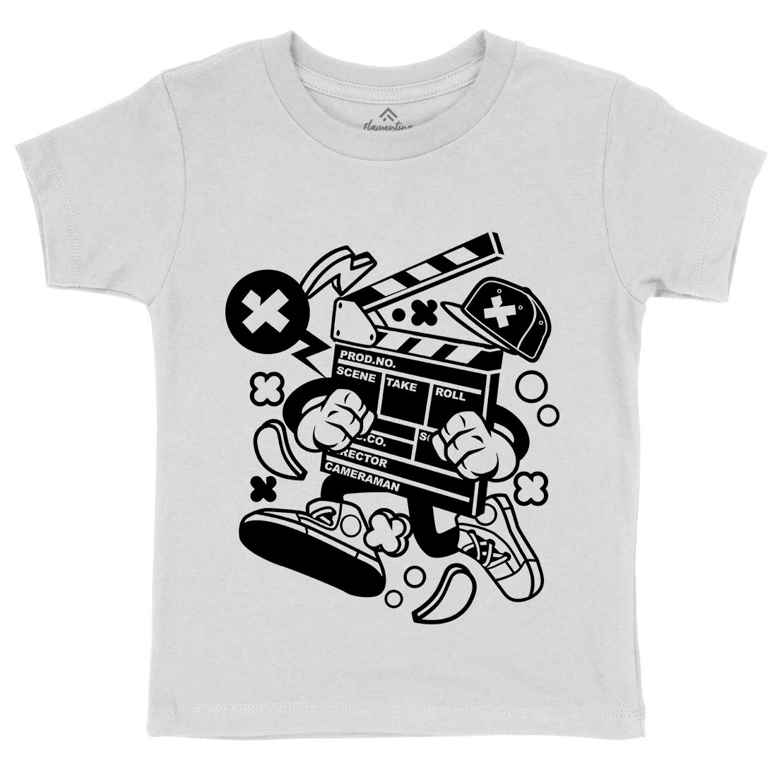 Clapperboard Kids Organic Crew Neck T-Shirt Retro C069