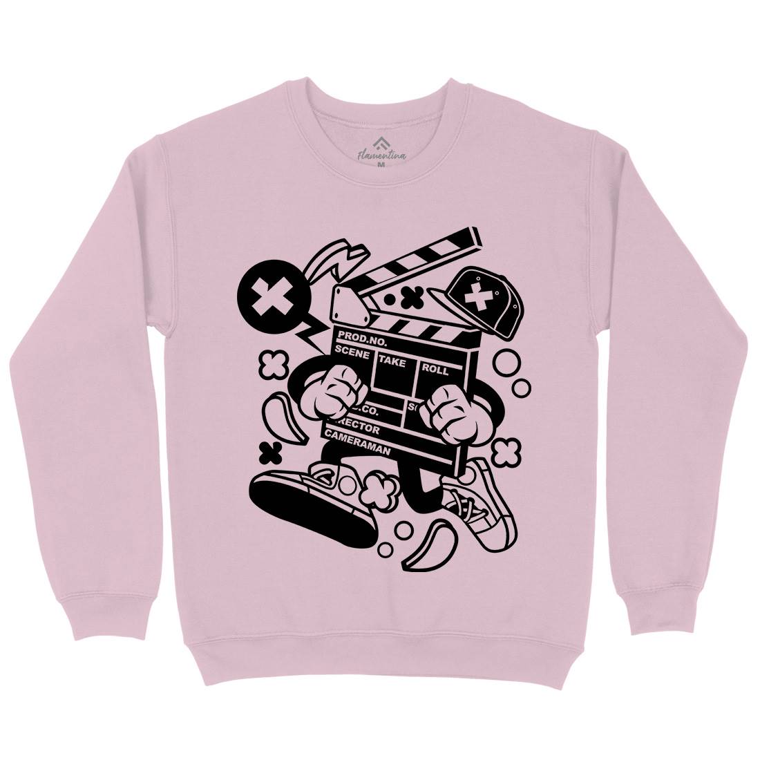 Clapperboard Kids Crew Neck Sweatshirt Retro C069