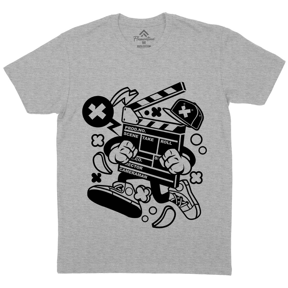 Clapperboard Mens Crew Neck T-Shirt Retro C069