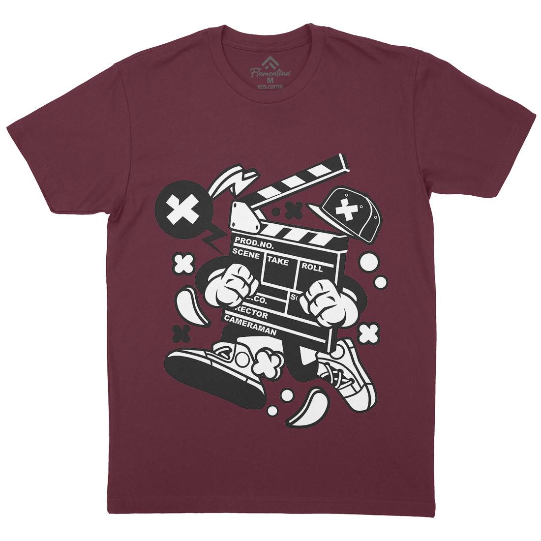 Clapperboard Mens Crew Neck T-Shirt Retro C069