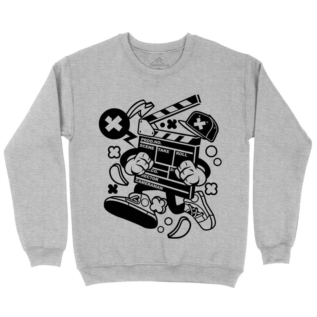 Clapperboard Mens Crew Neck Sweatshirt Retro C069