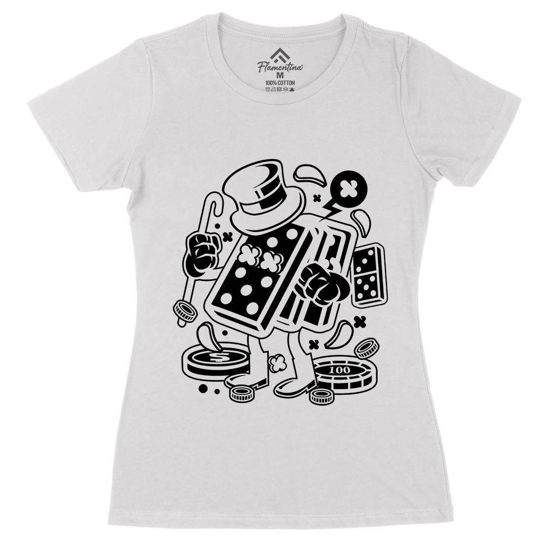 Classic Gambler Womens Organic Crew Neck T-Shirt Retro C070