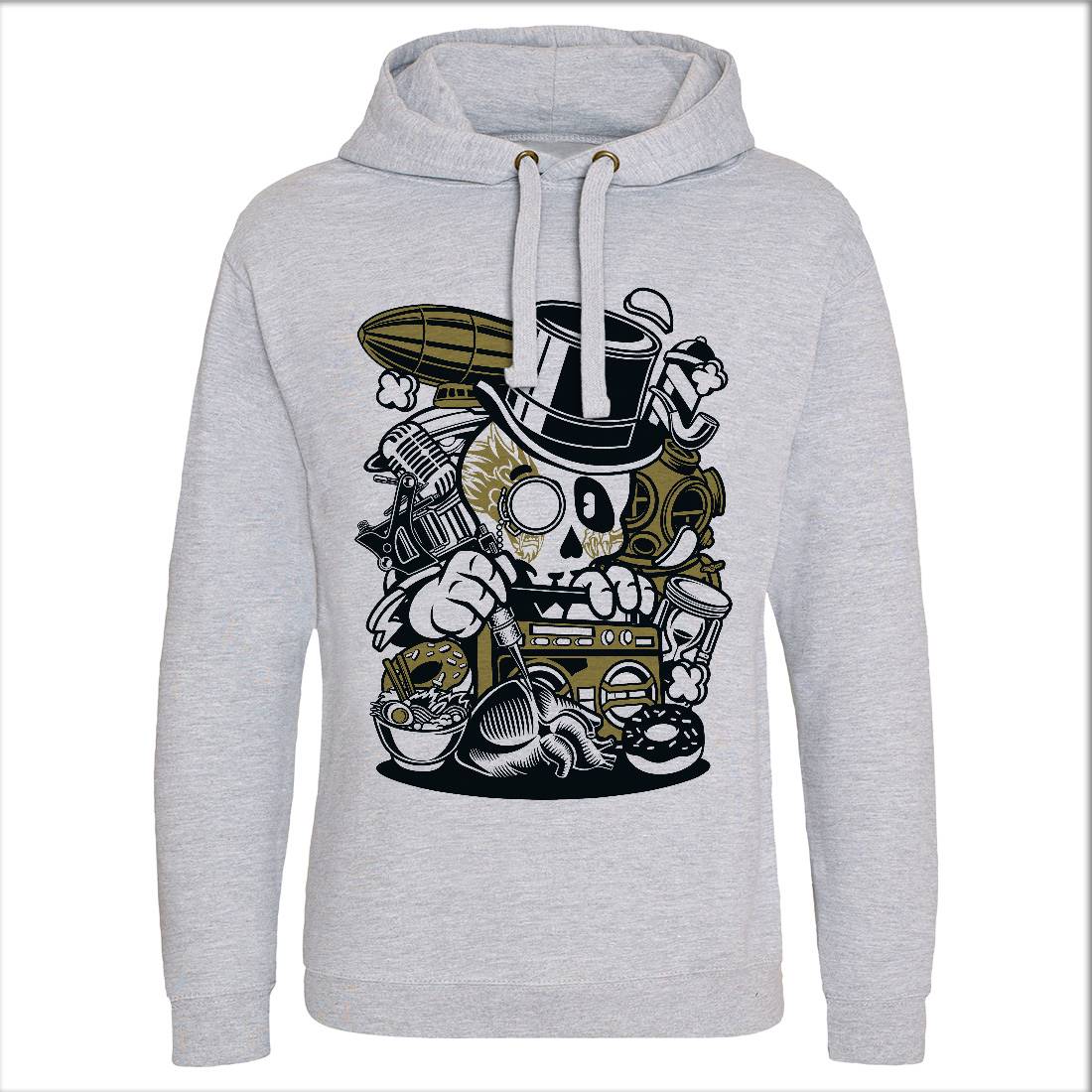 Classic Skull Mens Hoodie Without Pocket Retro C071