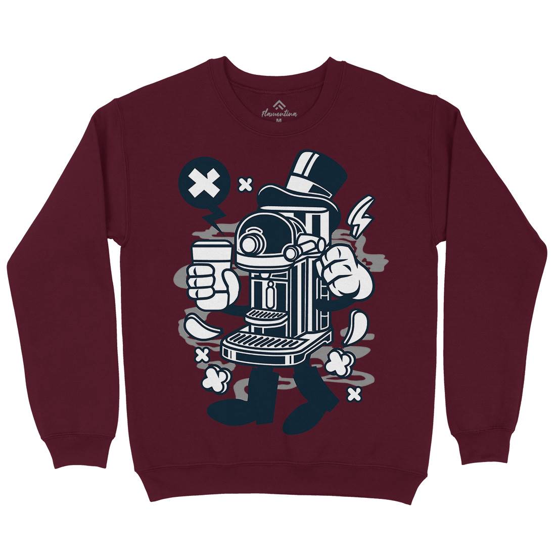 Coffee Machine Mens Crew Neck Sweatshirt Drinks C075
